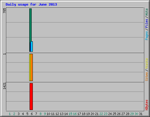 Daily usage for June 2013
