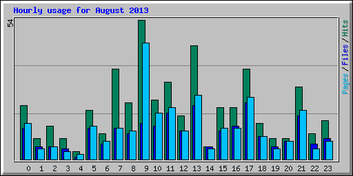 Hourly usage for August 2013