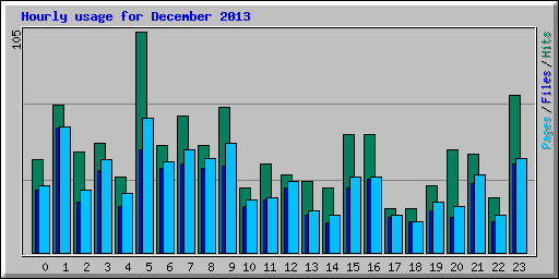 Hourly usage for December 2013