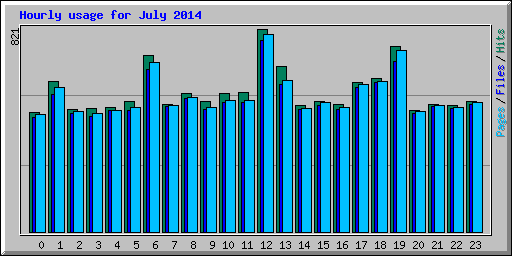 Hourly usage for July 2014