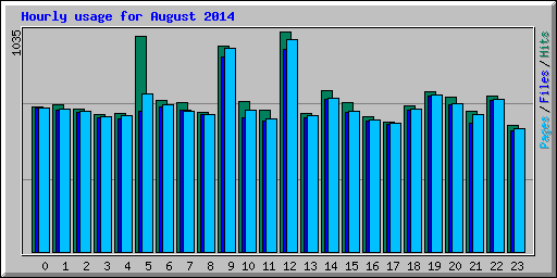 Hourly usage for August 2014