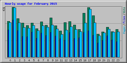 Hourly usage for February 2015